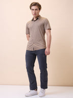 Men's Premium Solid Polo Collar Half Sleeves Regular Fit Shirt
