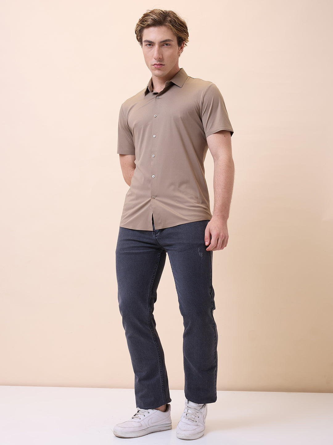Men's Premium Solid Polo Collar Half Sleeves Regular Fit Shirt