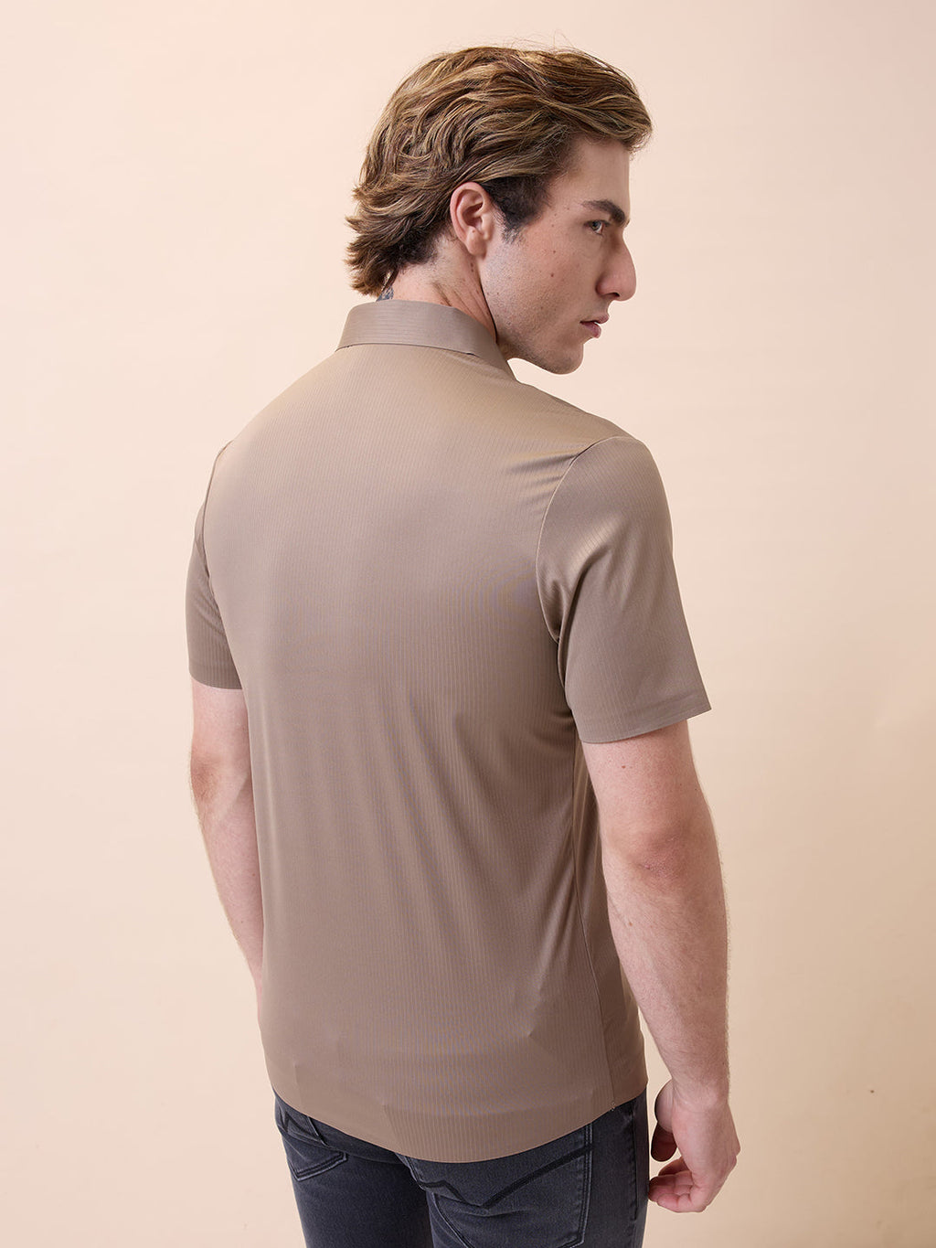 Men's Premium Solid Polo Collar Half Sleeves Regular Fit Shirt