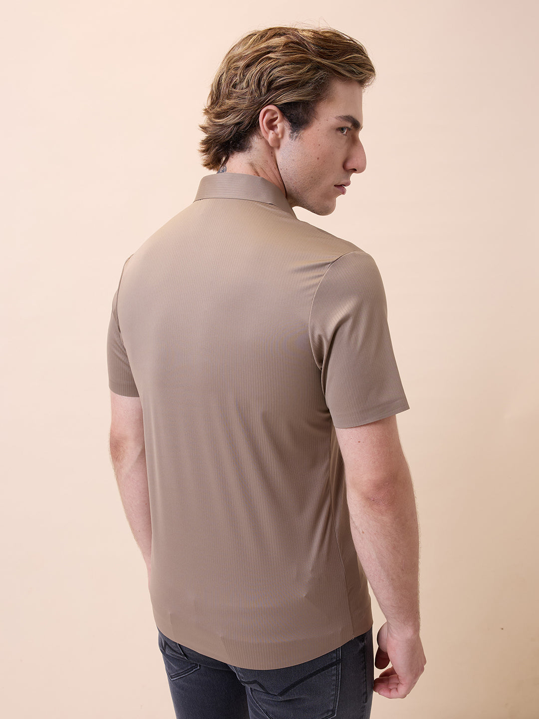 Men's Premium Solid Polo Collar Half Sleeves Regular Fit Shirt