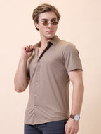 Men's Premium Solid Polo Collar Half Sleeves Regular Fit Shirt
