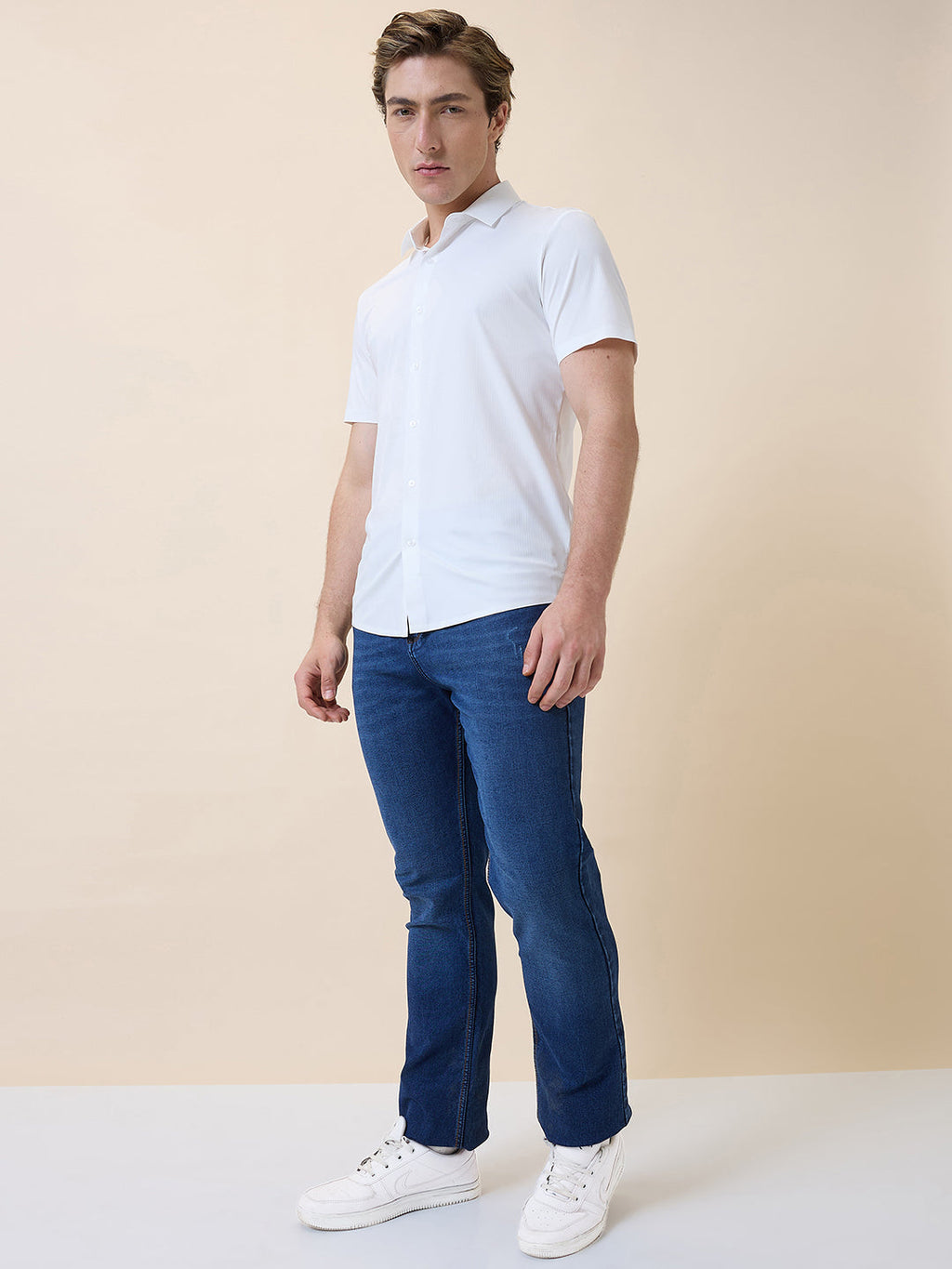 Mens Premium Solid Polo Collar Half Sleeves Regular Fit Shirt