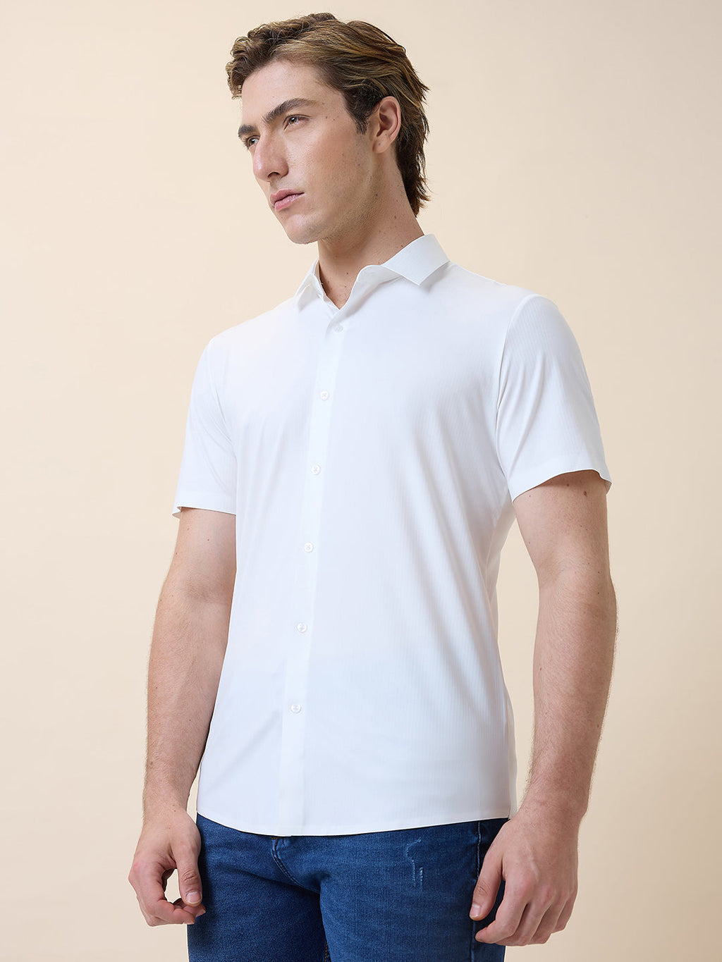 Mens Premium Solid Polo Collar Half Sleeves Regular Fit Shirt