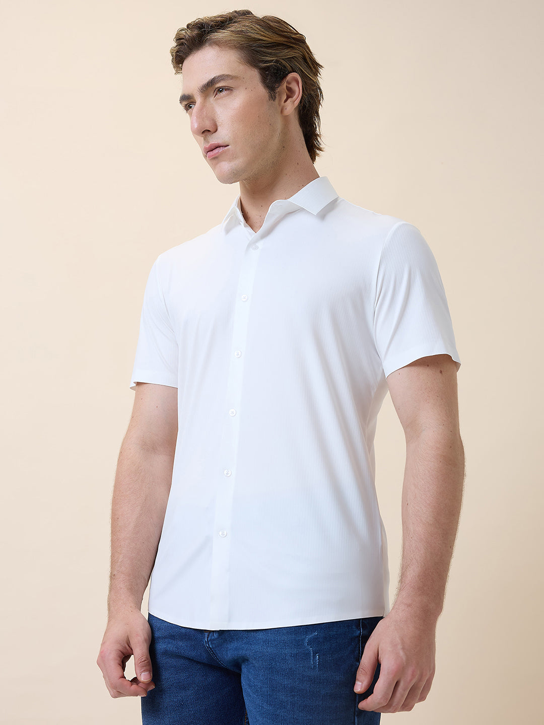 Mens Premium Solid Polo Collar Half Sleeves Regular Fit Shirt