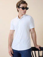 Mens Premium Solid Polo Collar Half Sleeves Regular Fit Shirt
