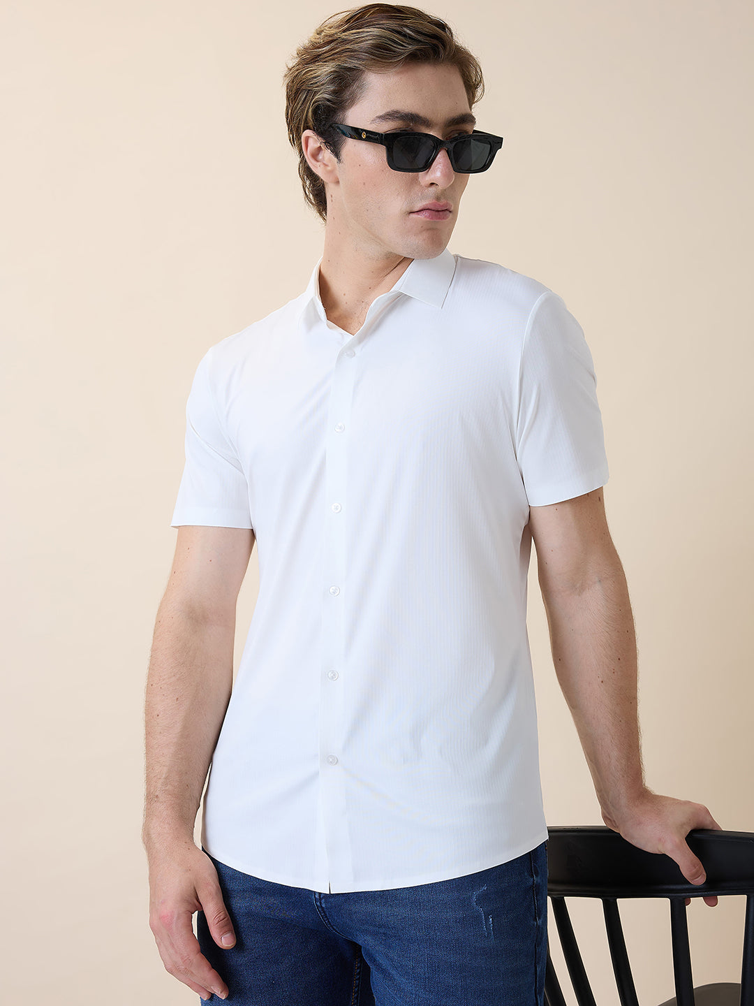 Mens Premium Solid Polo Collar Half Sleeves Regular Fit Shirt