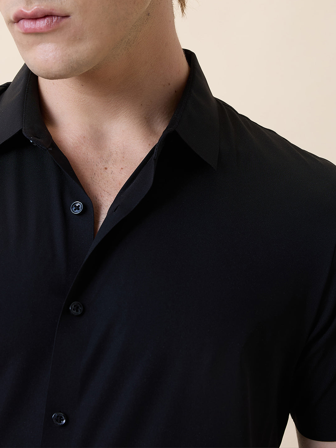 Mens Premium Solid Polo Collar Half Sleeves Regular Fit Shirt