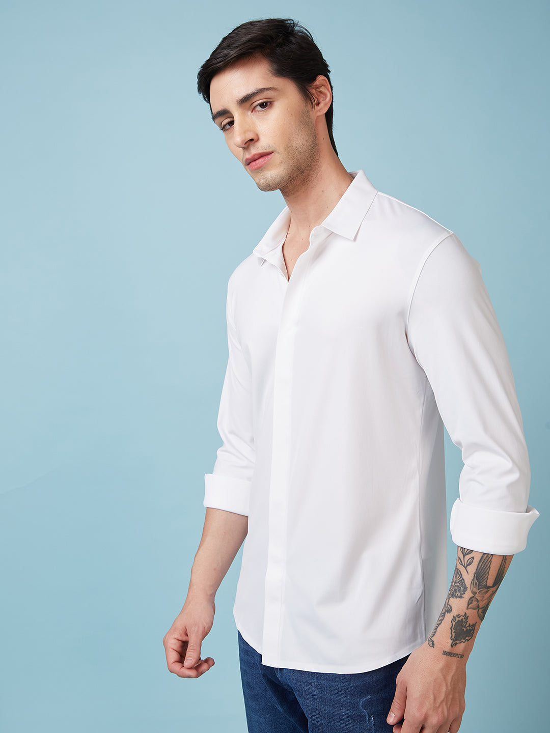 Men's Solid Full Sleeves Premium Shirt