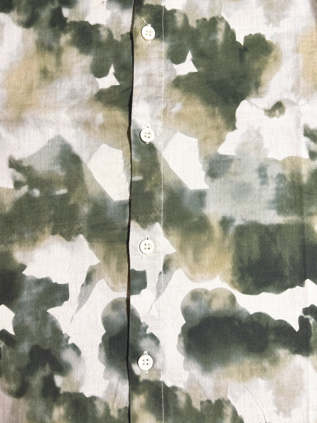 Green Abstract Print Short Sleeve Shirt