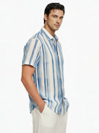 Blue Striped Short Sleeve Shirt
