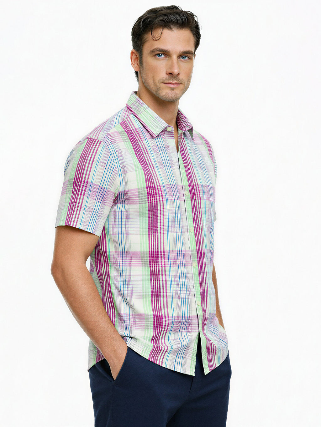 Multi-Color Plaid Summer Shirt