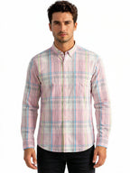 Pastel Pink Multi-Check Shirt