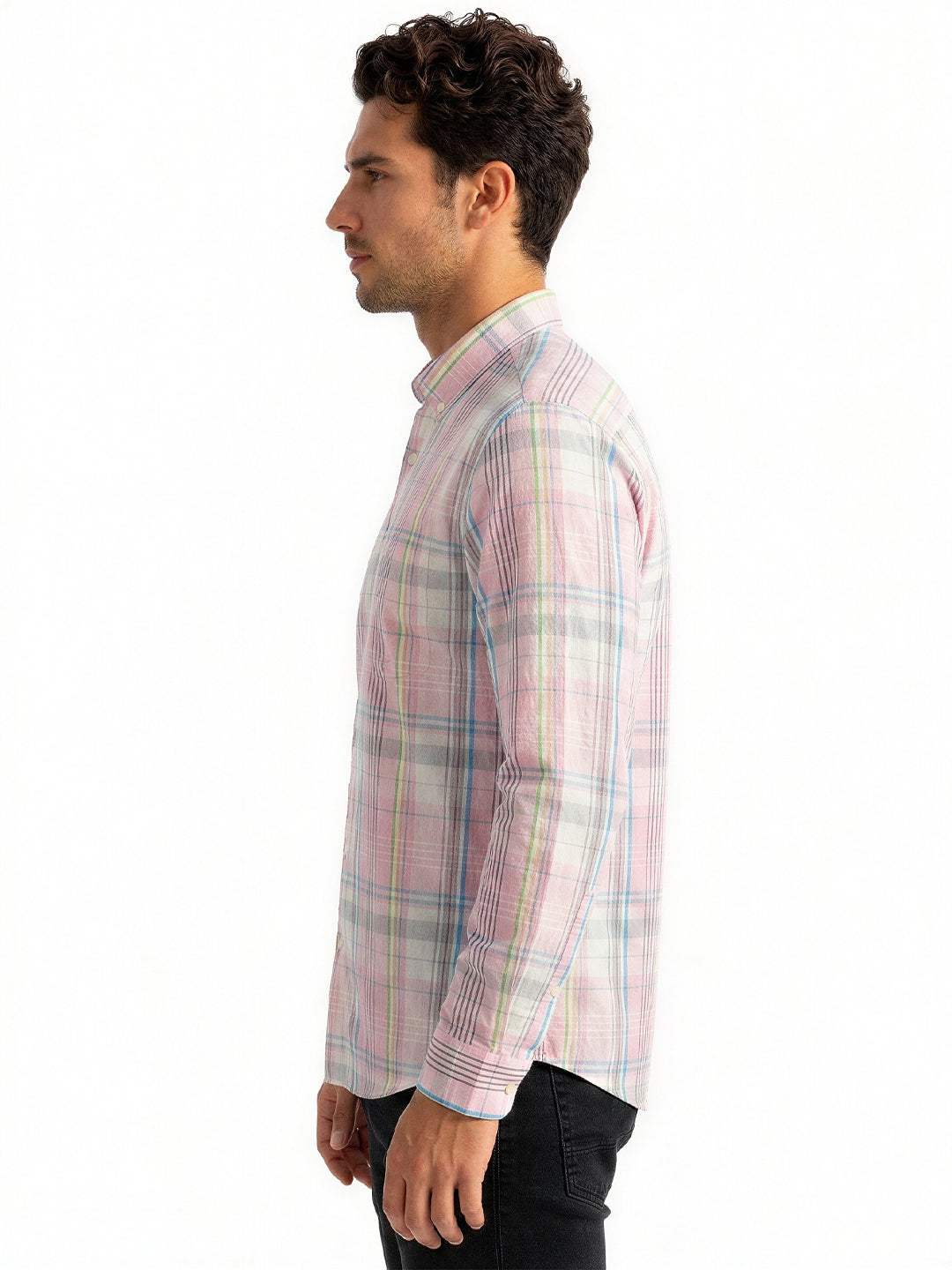 Pastel Pink Multi-Check Shirt