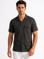 Black Solid Utility Shirt