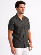 Black Solid Utility Shirt
