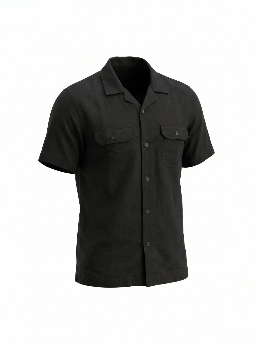 Black Solid Utility Shirt