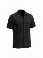 Black Solid Utility Shirt