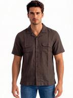 Coffee Solid Utility Shirt