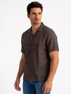 Coffee Solid Utility Shirt