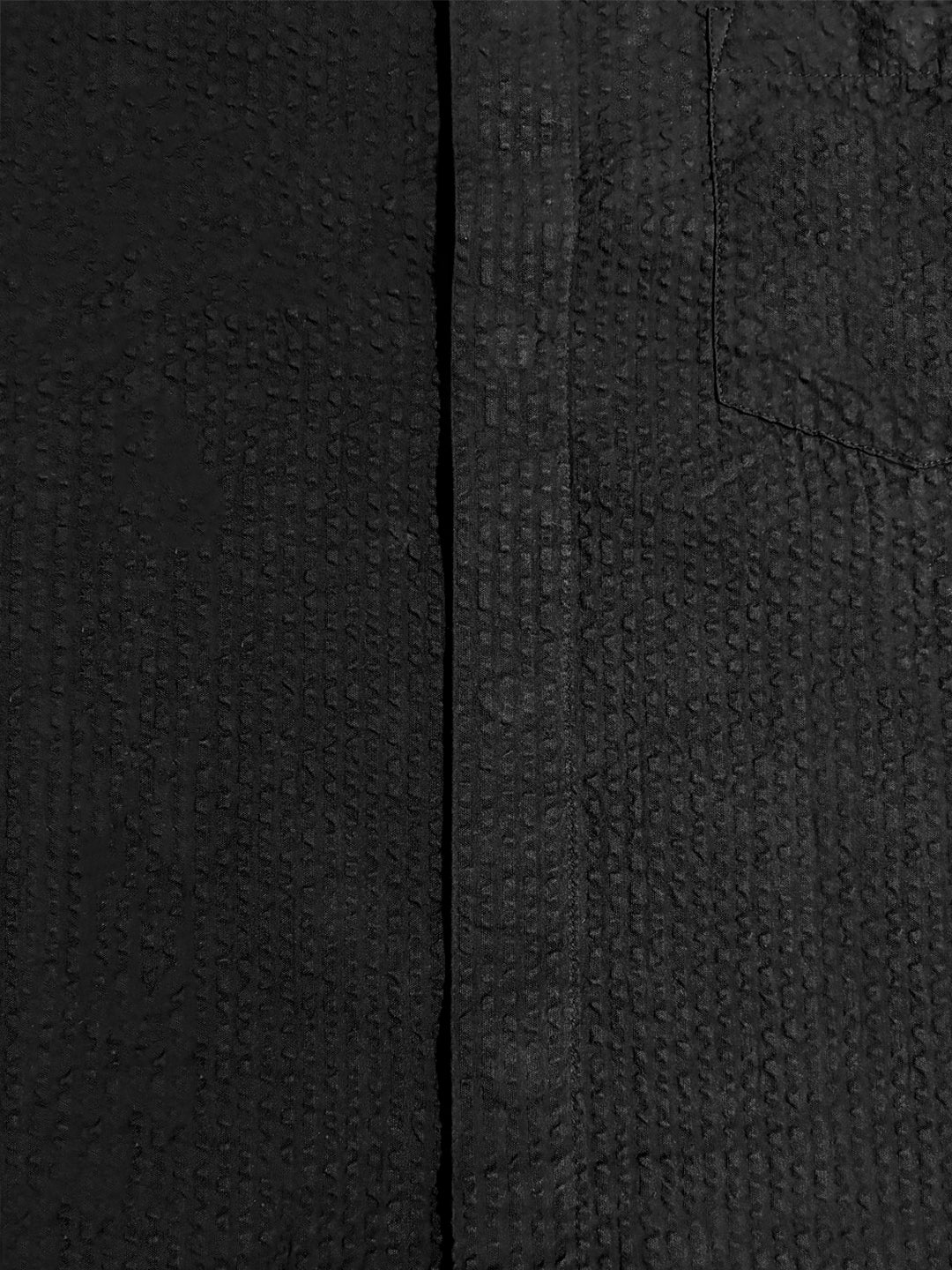 Black Crinkled Texture Short Sleeve Shirt