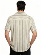 Beige Linear Stripe Resort Shirt