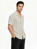 Beige Linear Stripe Resort Shirt