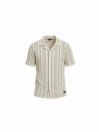 Beige Linear Stripe Resort Shirt