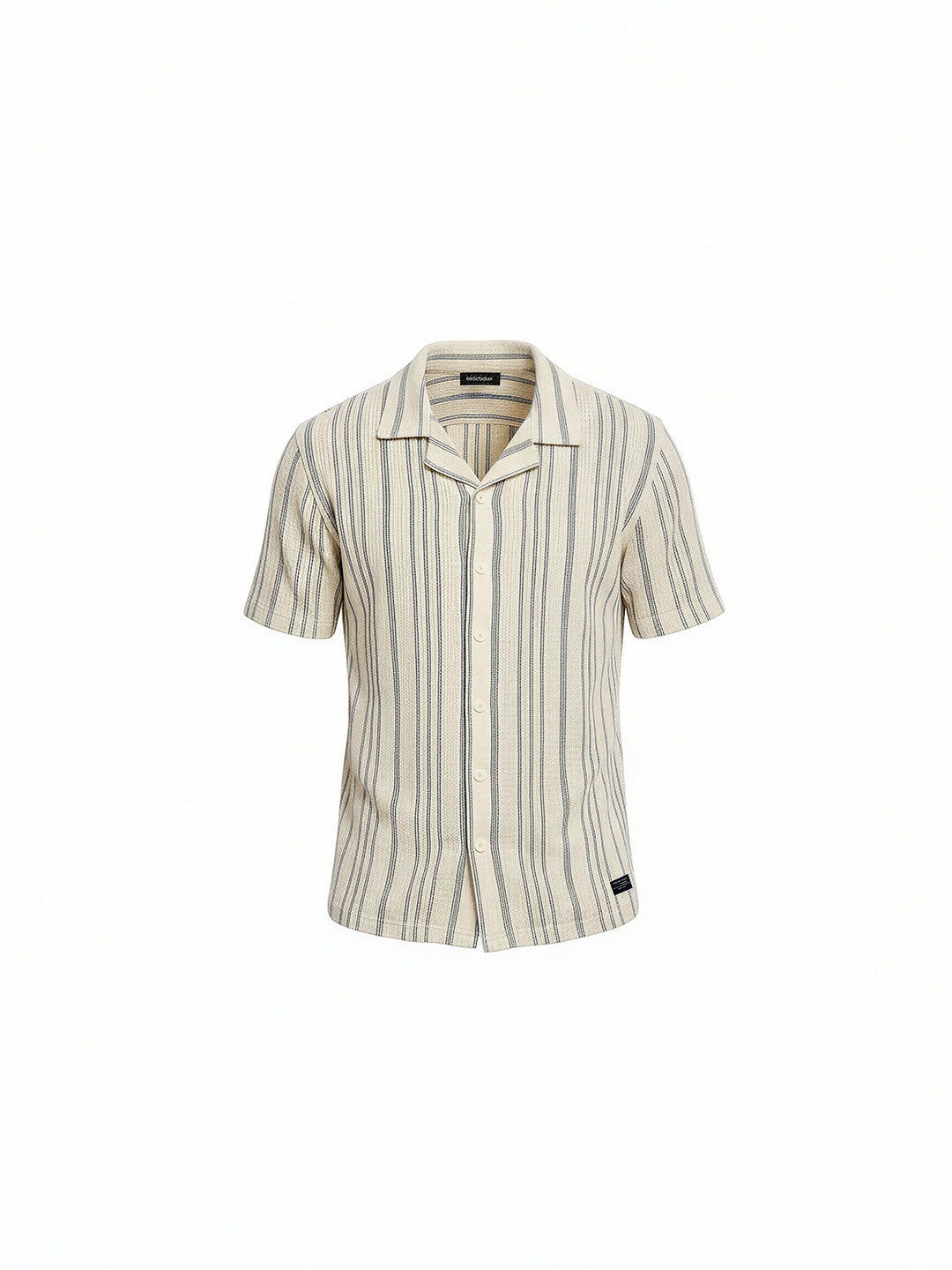Beige Linear Stripe Resort Shirt