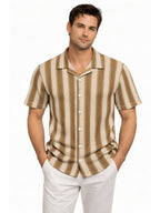 Desert Sand Textured Stripe Resort Shirt
