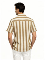 Desert Sand Textured Stripe Resort Shirt