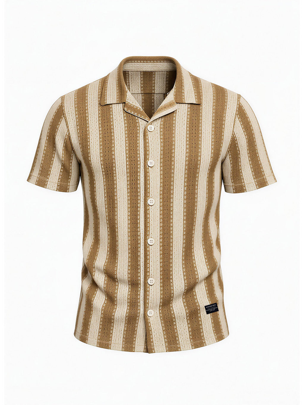 Desert Sand Textured Stripe Resort Shirt