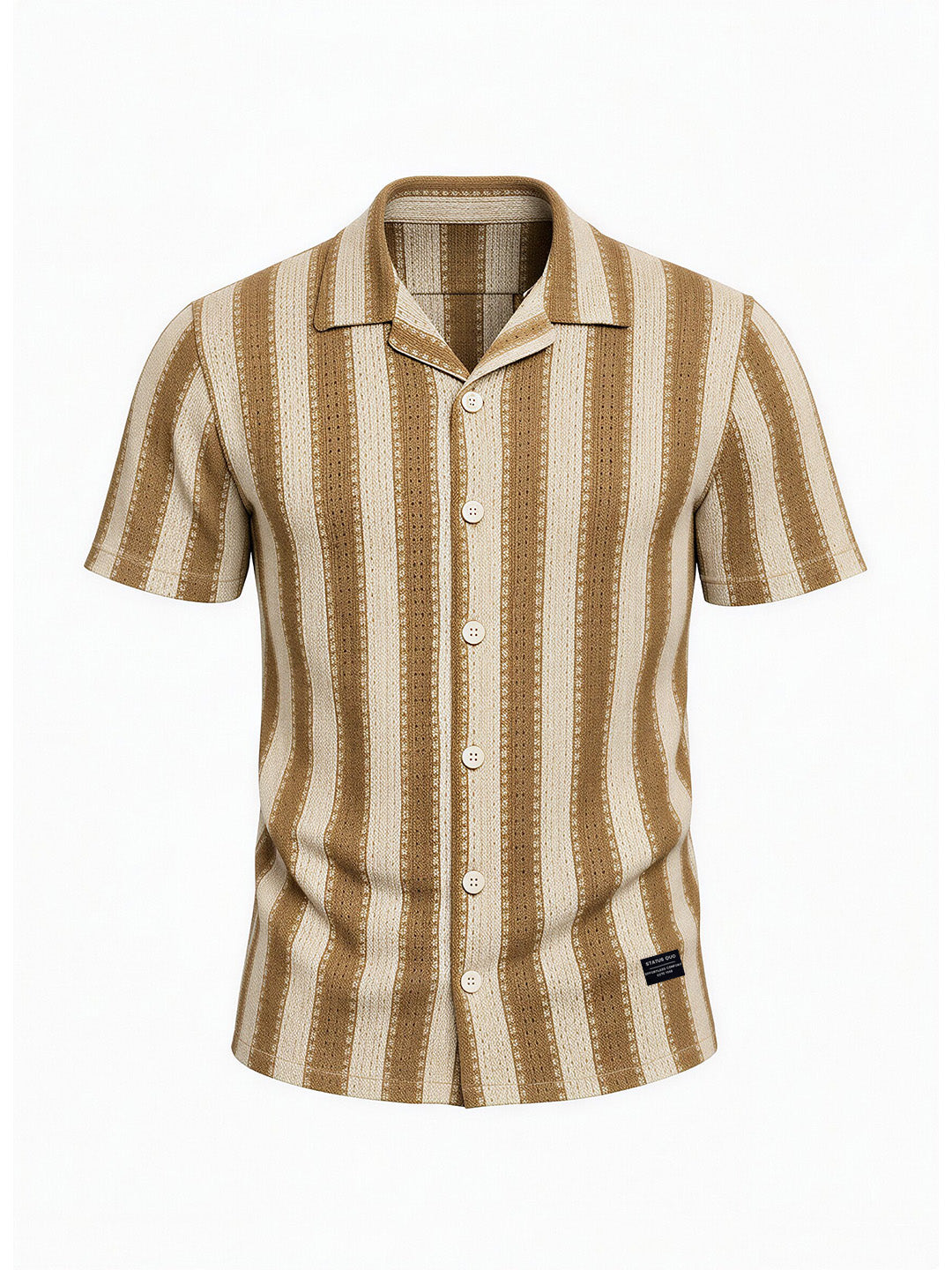 Desert Sand Textured Stripe Resort Shirt