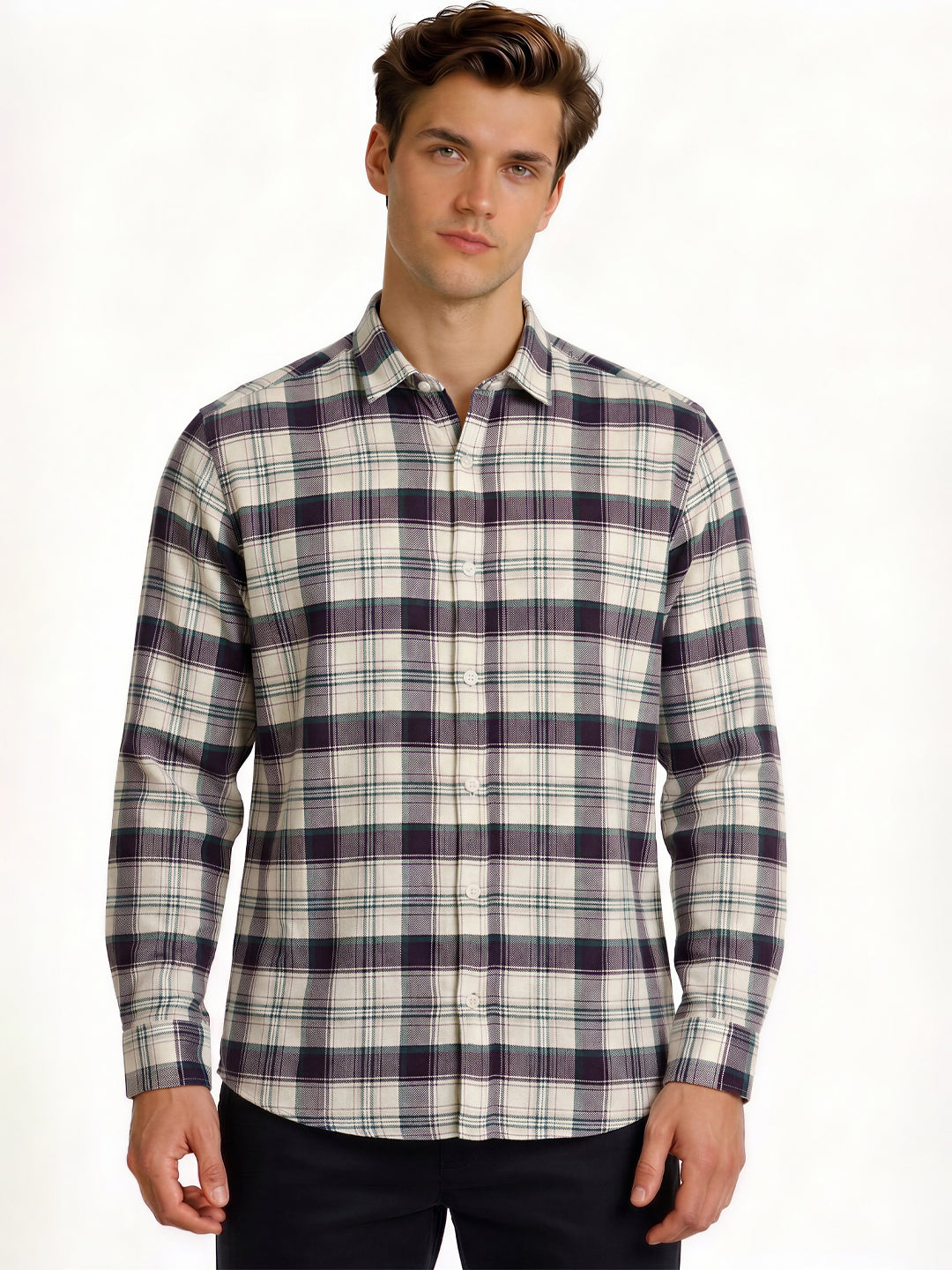 Wine Classic Checked Shirt