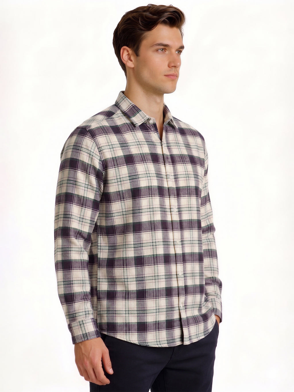 Wine Classic Checked Shirt