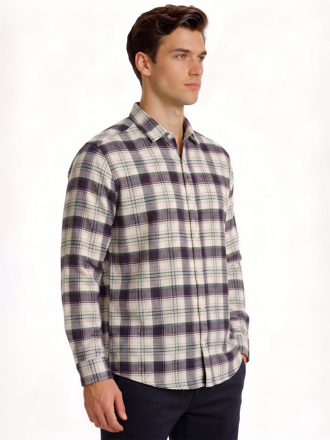 Wine Classic Checked Shirt