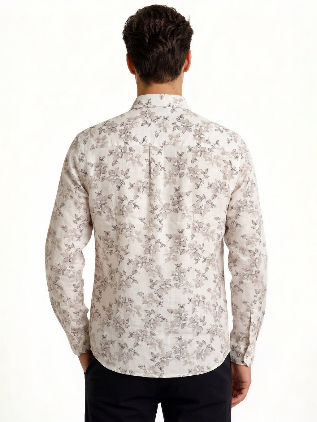 Wine Floral Print Shirt with Subtle Elegance