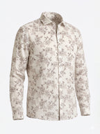 Wine Floral Print Shirt with Subtle Elegance