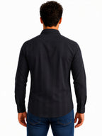 Black Textured Stripe Shirt