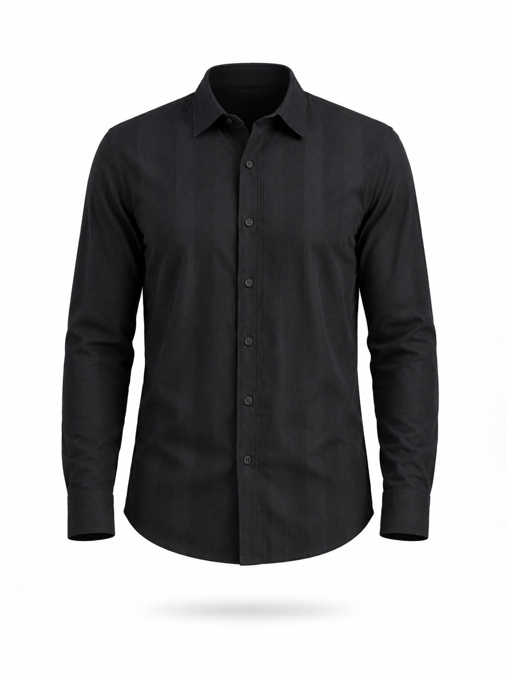 Black Textured Stripe Shirt