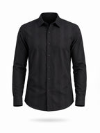 Black Textured Stripe Shirt