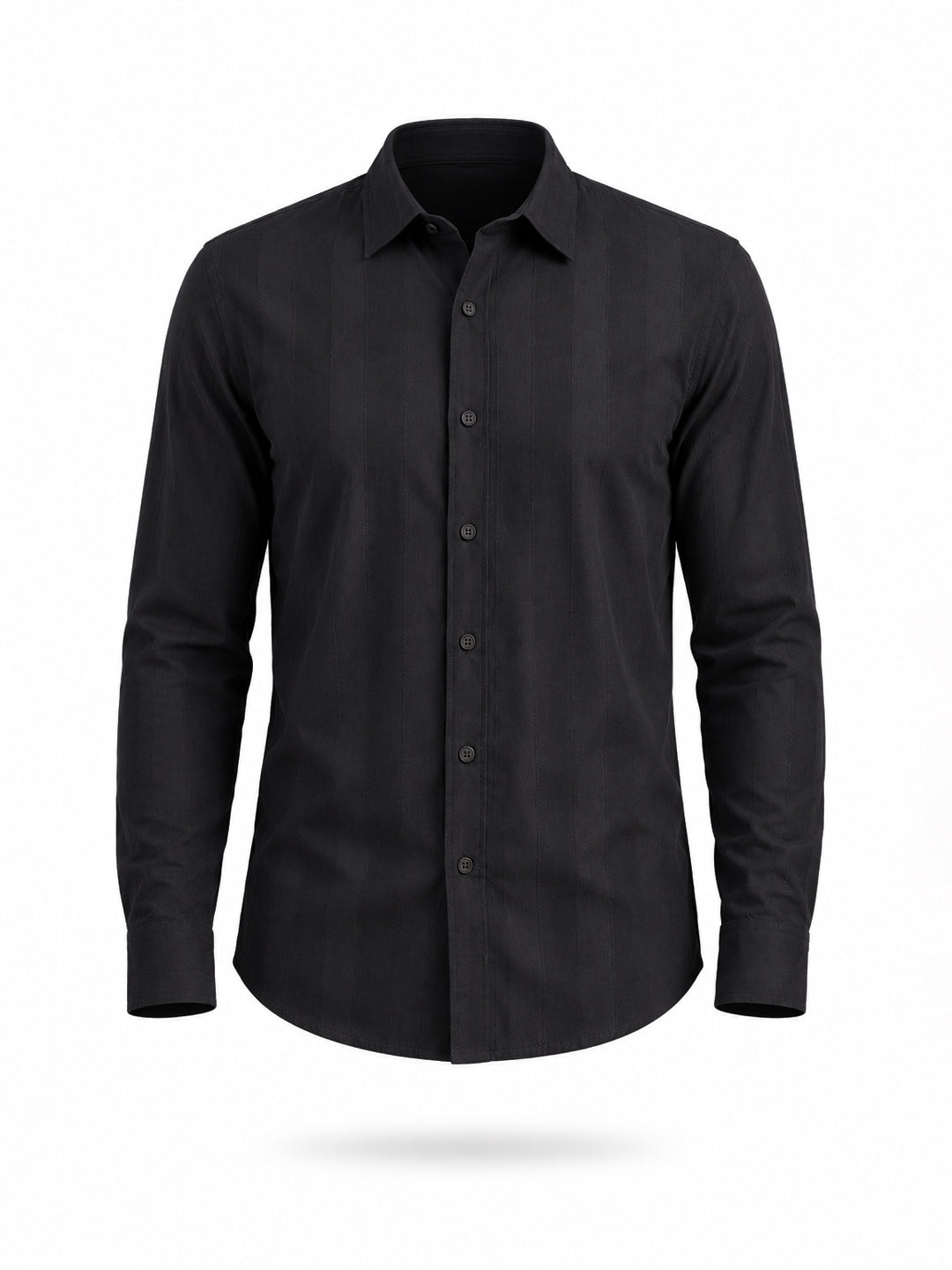 Black Textured Stripe Shirt