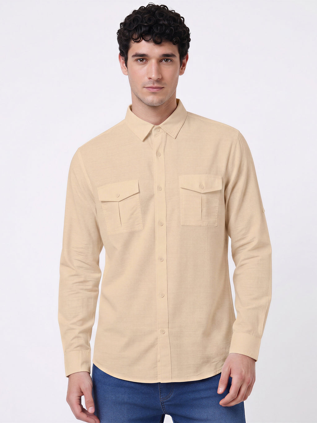 Classic Beige Utility Shirt