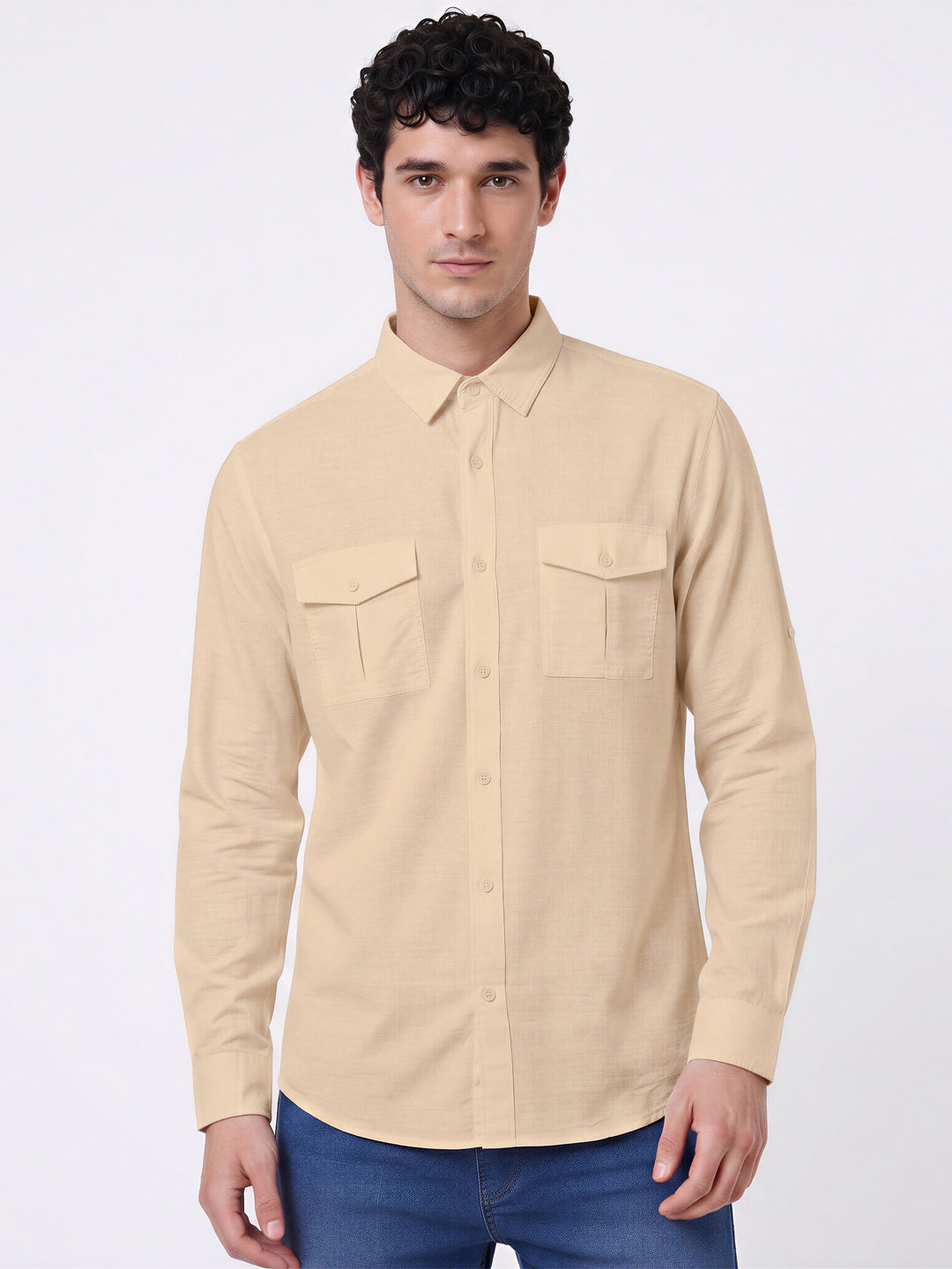 Classic Beige Utility Shirt