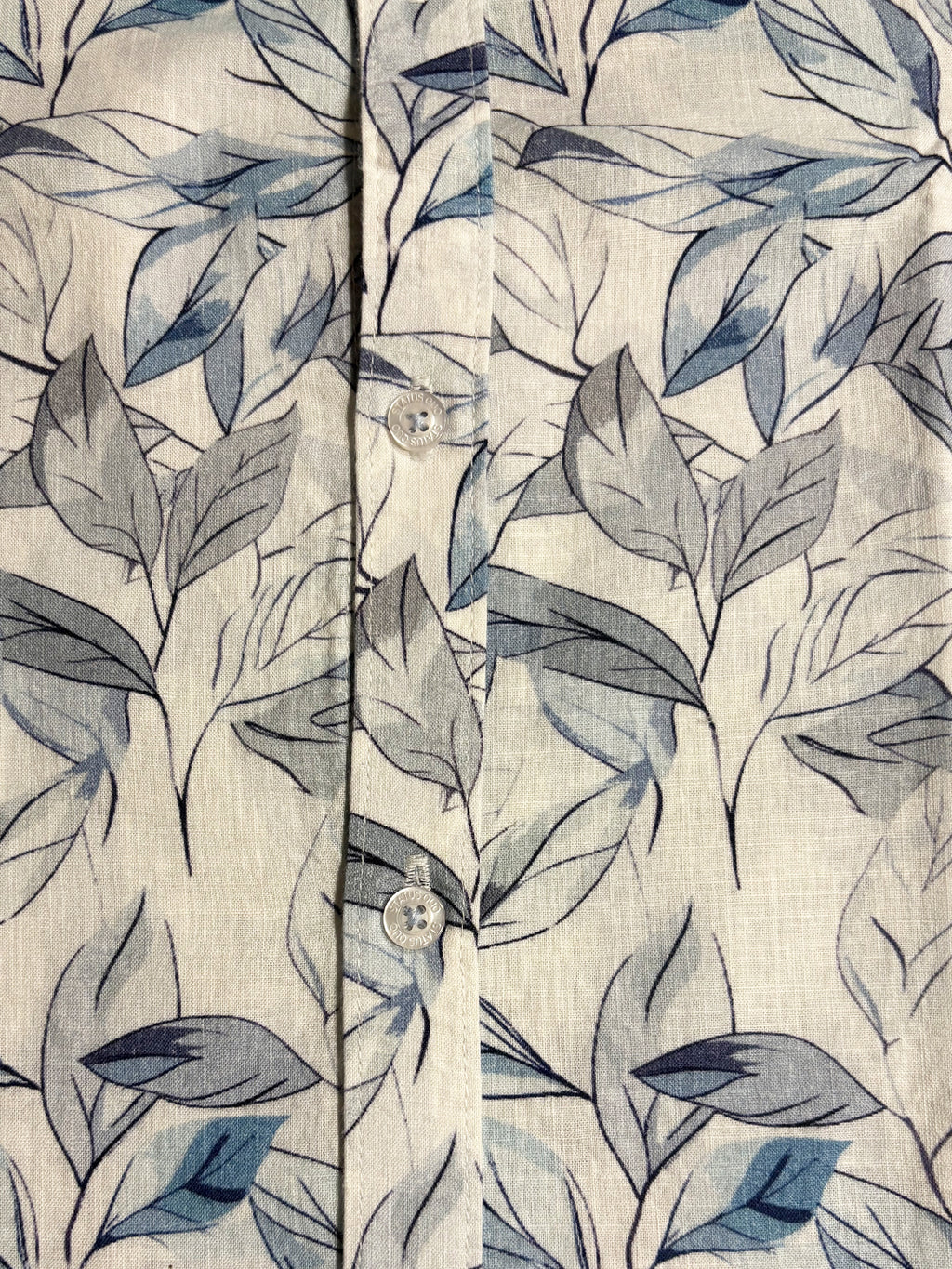 Blue Botanical Print Casual Shirt