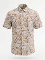 Brown Botanical Print Casual Shirt