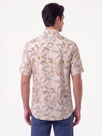 Brown Botanical Print Casual Shirt