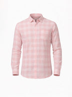 Pastel Pink Textured Check Shirt
