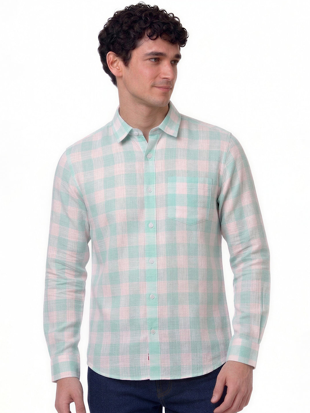 Mint Green Checkered Shirt