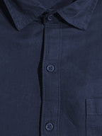 Navy Textured Casual Shirt