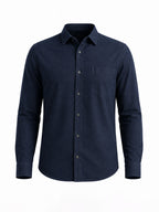 Navy Textured Casual Shirt